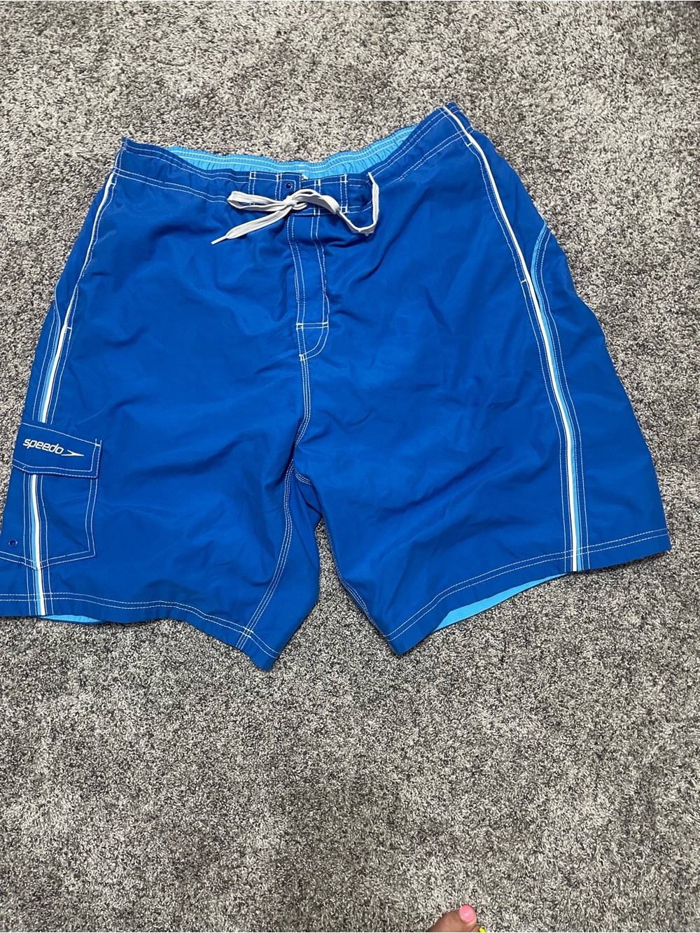 Speedo Blue Men's Swim Trunks with Contrast Trim